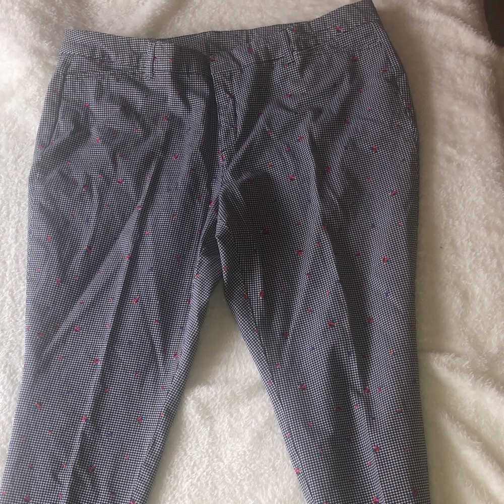 Worthington Women's Gingham with Florals Patterned Cropped Pants